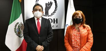 Reunión de trabajo de la presidenta de la CNDH, Rosario Piedra Ibarra con Jodas Rodas, presidente de la Federación Iberoaméricana  del Ombudsman (FIO)