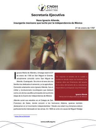Nace Ignacio Allende, insurgente mexicano que luchó por la independencia de México