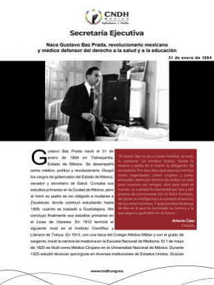 Nace Gustavo Baz Prada, revolucionario mexicano y médico defensor del derecho a la salud y a la educación