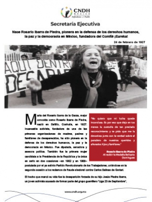 Nace Rosario Ibarra de Piedra, pionera en la defensa de los derechos humanos, la paz y la democracia en México, fundadora del Comité ¡Eureka!