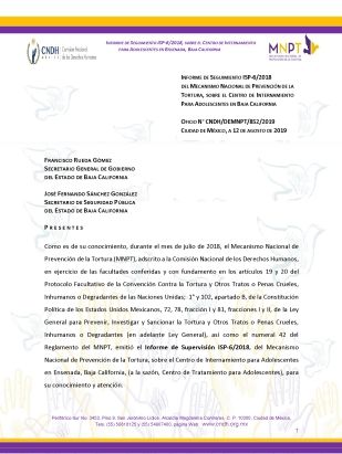 Informe de Seguimiento al IE-1/2019 del MNPT sobre lugares de privación de libertad que dependen de la Fiscalía General de la República y de las Procuradurías y/o Fiscalías Generales de los Estados y de la Ciudad de México